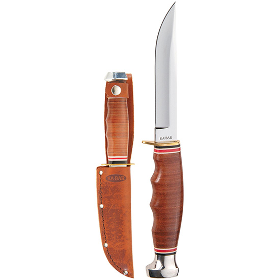 KA-BAR HUNTER STACKED LEATHER HANDLE - Knives & Multi-Tools